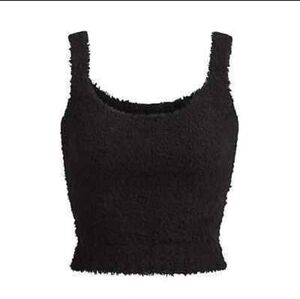 New SKIMS Lounge Tank Top Teddy Fuzzy Black L/LX